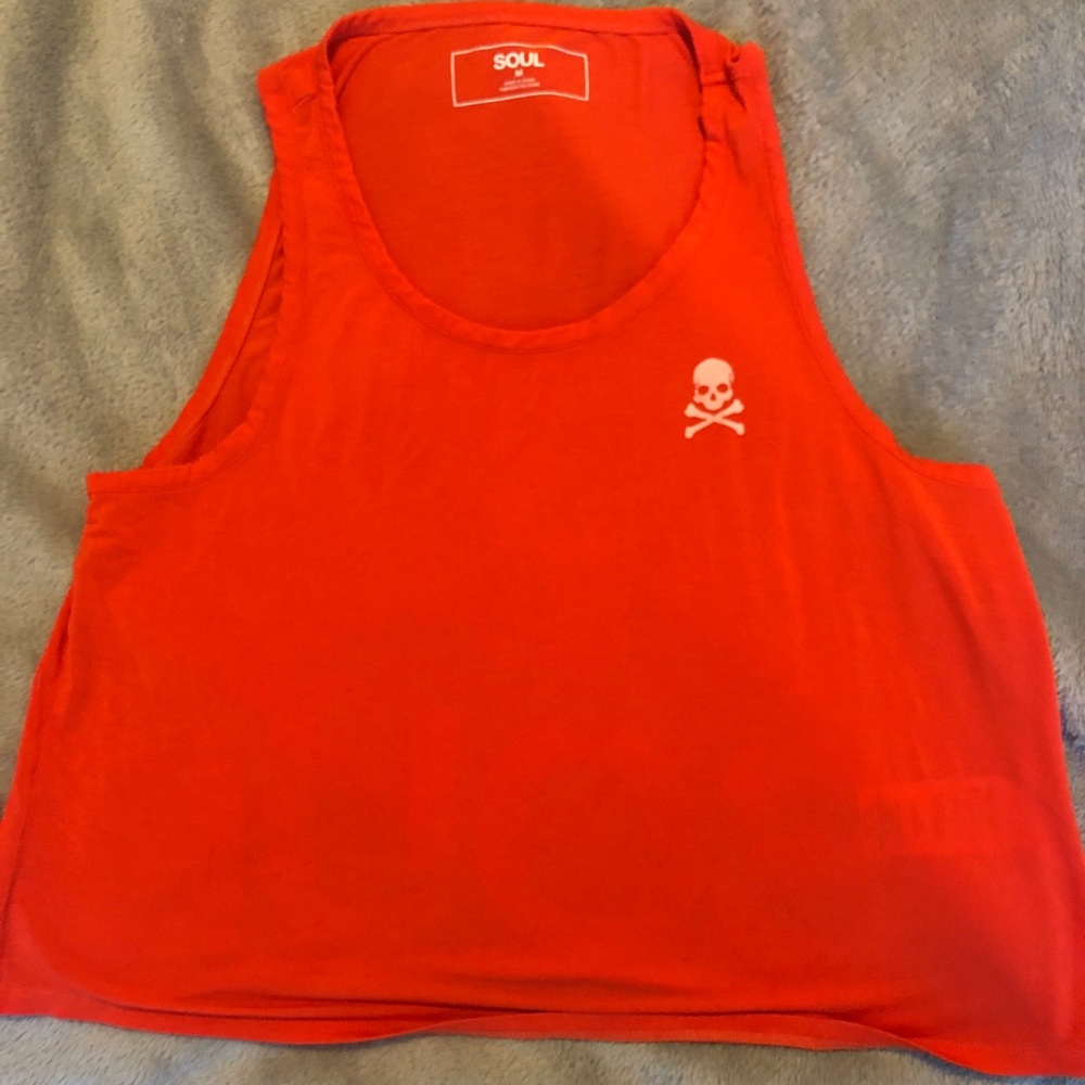 Orange Soulcycle cropped tank